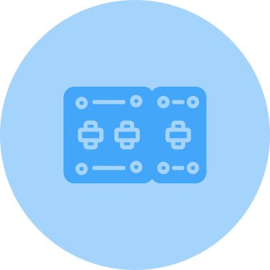 Devre kesici simgesi, düz vektör basit element çizimi düzenlenebilir yapı kavramından izole edilmiş beyaz arkaplan