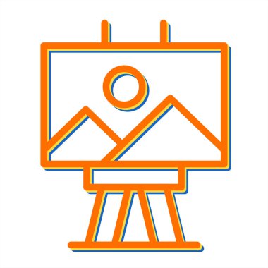 Tablo boyama simgesi, vektör illüstrasyonu