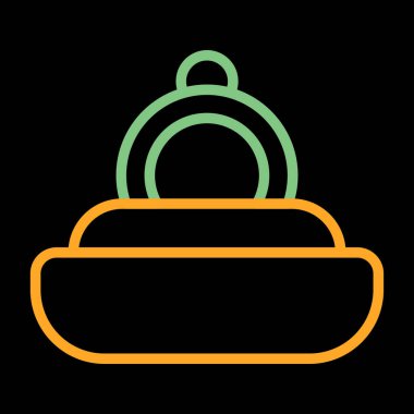 Nişan yüzüğü web simgesi vektör illüstrasyonu