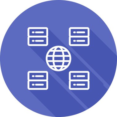 İçerik Taşıma Ağı Vektör Simgesi Beyaz Arkaplanda izole edildi 