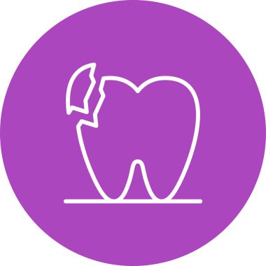 Düz stil olarak kırık diş simgesi