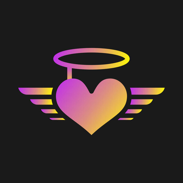 angel heart. icon vector illustration