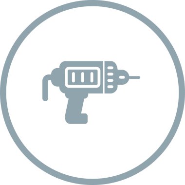 Elektrikli matkap ikonu. Web basit illüstrasyonu.