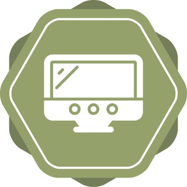 Masaüstü bilgisayar simgesi, vektör illüstrasyonu basit tasarım