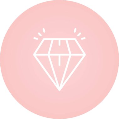 Elmas ikonu. Elmas tabela düz stil. Gemstone ikonu. Elmas logo tasarımı. Vektör çizimi. EPS 10