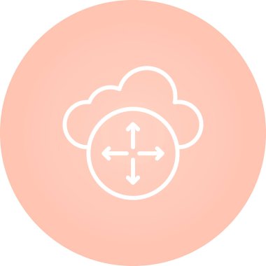 Bulut Ölçekleme Ağı simgesi basit illüstrasyon