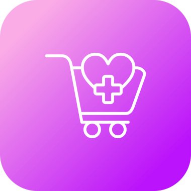 Alışveriş arabası. Web simgesi vektör illüstrasyonu