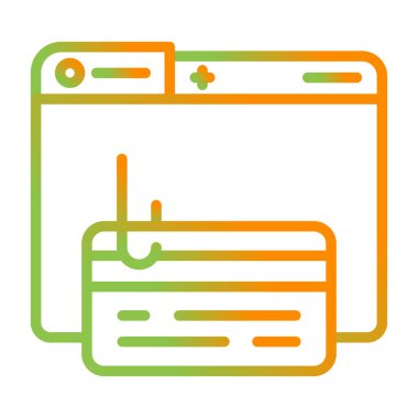 Bir Phishing simgesinin vektör illüstrasyonu 