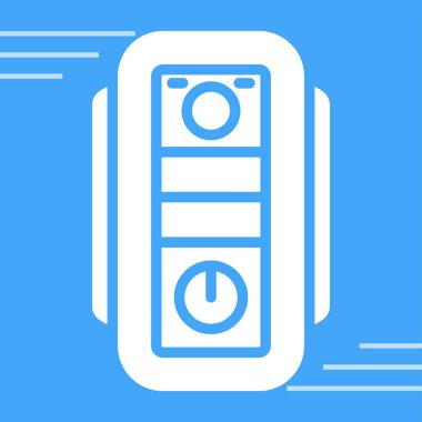 Masaüstü bilgisayar simgesi, vektör illüstrasyonu basit tasarım