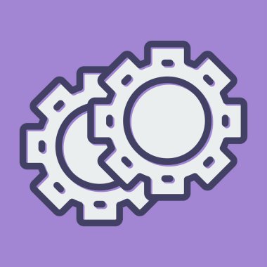 Gears web simgesi, basit vektör illüstrasyonu