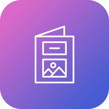 Broşür simgesi, vektör illüstrasyonu basit tasarım