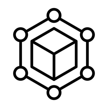 Blockchain web simgesi, basit vektör illüstrasyonu