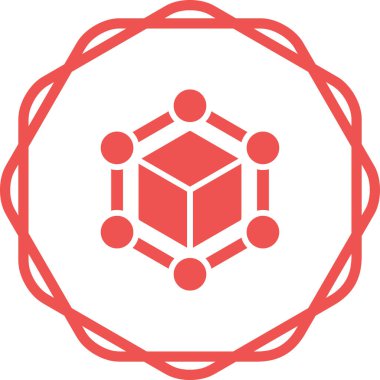 Blockchain web simgesi, basit vektör illüstrasyonu