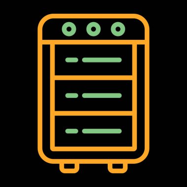 sunucu rafı simgesi, vektör illüstrasyonu 