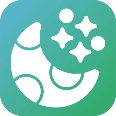 Beyaz arkaplanda ay vektör simgesi, gece simgesi 