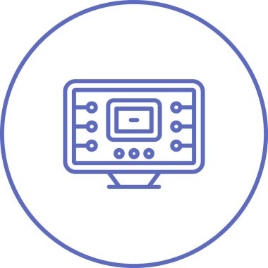 Masaüstü Bilgisayar simgesinin vektör çizimi