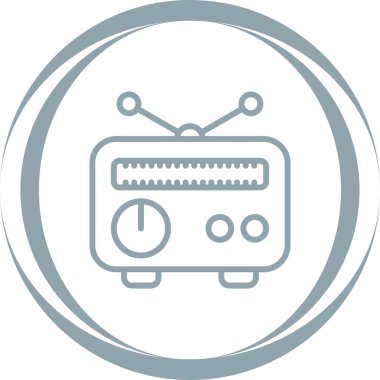 Radyo. Web simgesi vektör illüstrasyonu 