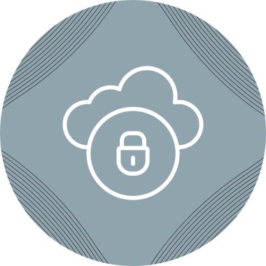 bulut güvenlik simgesi vektör illüstrasyonu