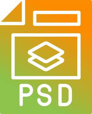 PSD web simgesi, basit vektör illüstrasyonu