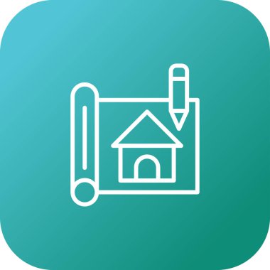 Ev Tasarımı simgesi, vektör illüstrasyonu