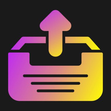 Giden posta simgesi basit vektör illüstrasyonu