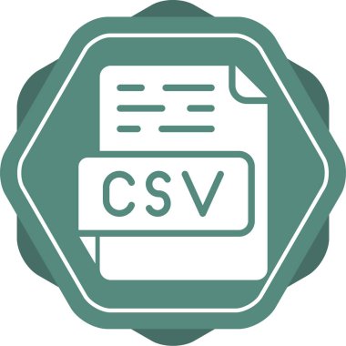 CSV dosya biçimi, simge vektör illüstrasyonu