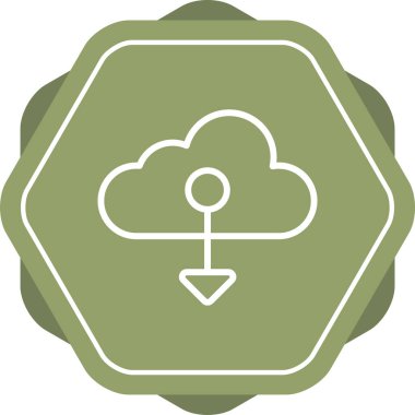  Bulut Yerlisi ikon vektör illüstrasyonu 