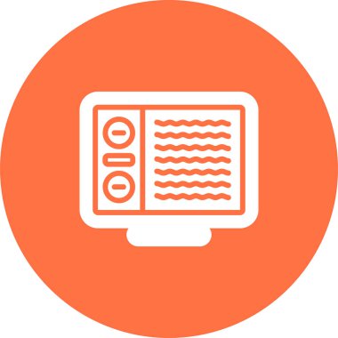 Masaüstü bilgisayar simgesi, vektör illüstrasyonu basit tasarım