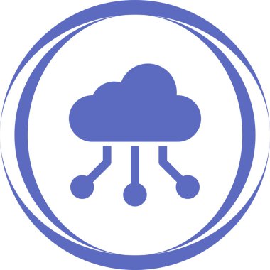 Melez Bulut Web simgesi basit illüstrasyon