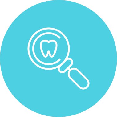 Diş Tanı Simgesi, Diş Sağlığını Denetle, Oral Teşhis Konsepti, İnce Çizgi Sembolü - Düzenlenebilir Felç Vektörü İllüzyonu