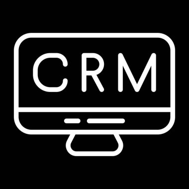 CRM Analitik vektör simgesi modern basit illüstrasyon