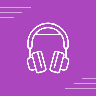 kulaklıklar web simgesi, vektör illüstrasyonu