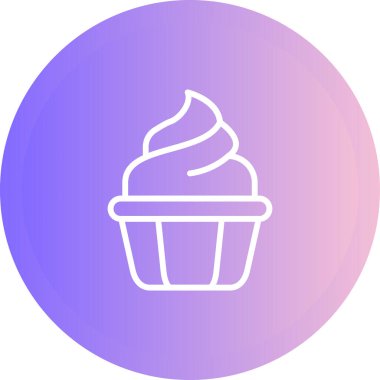 cupcake, web simgesi basit illüstrasyon