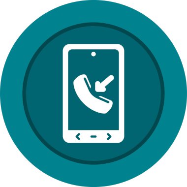 Gelen aramalı cep telefonu. Web simgesi basit illüstrasyon