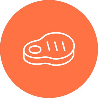 Biftek. Web simgesi basit illüstrasyon
