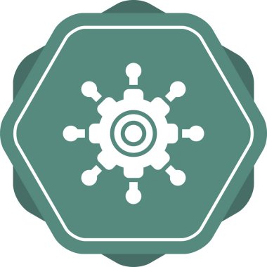 Microservices simgesi, vektör illüstrasyonu basit tasarım