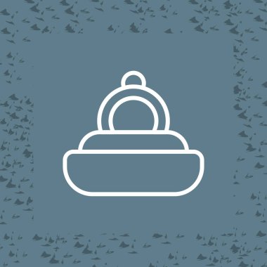 Nişan yüzüğü web simgesi vektör illüstrasyonu