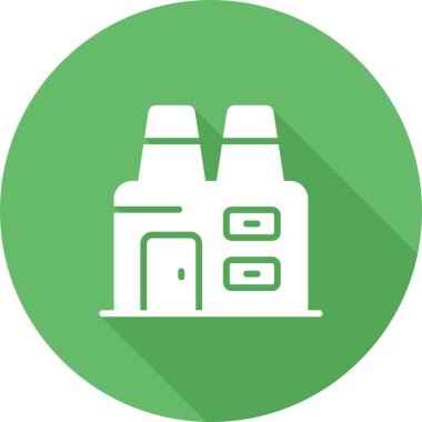 Fabrika Simgesi, Web Tasarımı Düğmesi, Vektör İllüstrasyonu