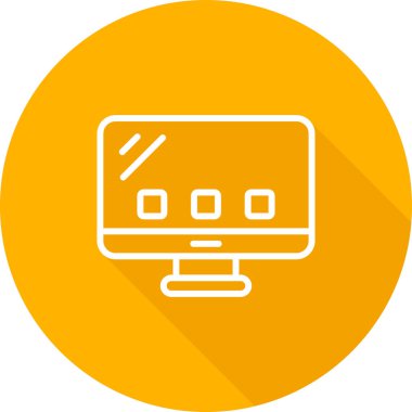 Masaüstü bilgisayar simgesi, vektör illüstrasyonu basit tasarım