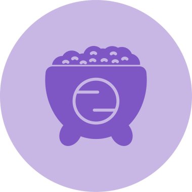 Pirinç ikonlu kase, vektör çizimi basit tasarım