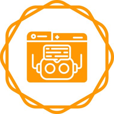 Chatbot düz simgesi, vektör illüstrasyonu 