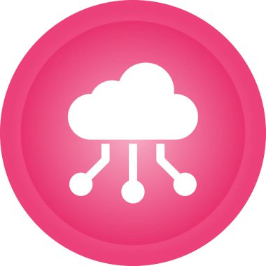 Melez Bulut Web simgesi basit illüstrasyon