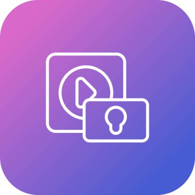 Kilitli ağ simgesi, vektör illüstrasyonu  