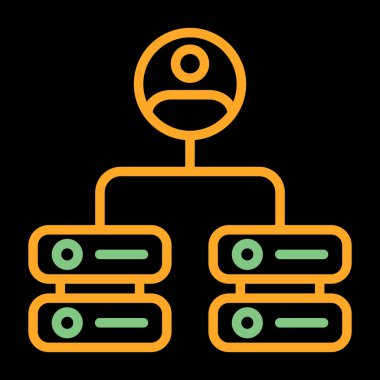 Sunucu simgesi, vektör illüstrasyonu basit tasarım