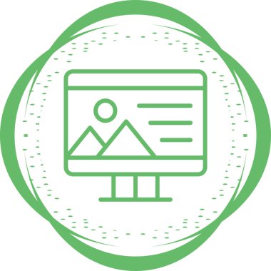 Bilgisayar ekranında illüstrasyon, vektör basit tasarım