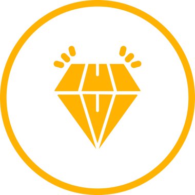 Elmas ikonu. Elmas tabela düz stil. Gemstone ikonu. Elmas logo tasarımı. Vektör çizimi. EPS 10