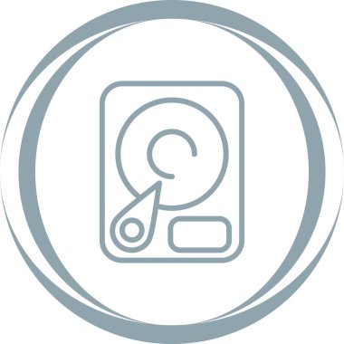 Sabit disk simgesi, vektör illüstrasyonu basit tasarım