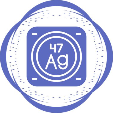 gümüş kimyasal element ağ basit illüstrasyon