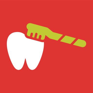Diş fırçalama simgesi vektör çizimi 