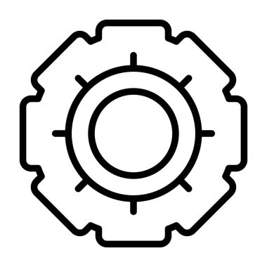 dişli ağ simgesi, basit vektör illüstrasyonu